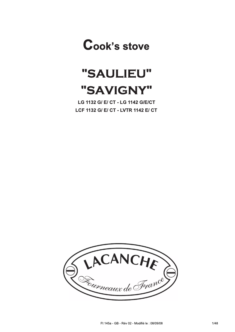 First page image of the manual for LCF 1132