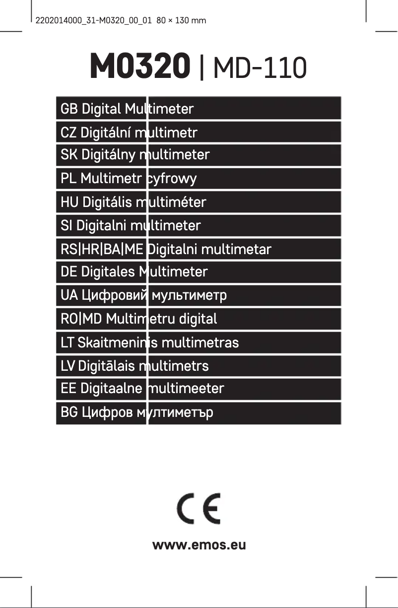 Page 1 of the manual User Manual Emos MD-110