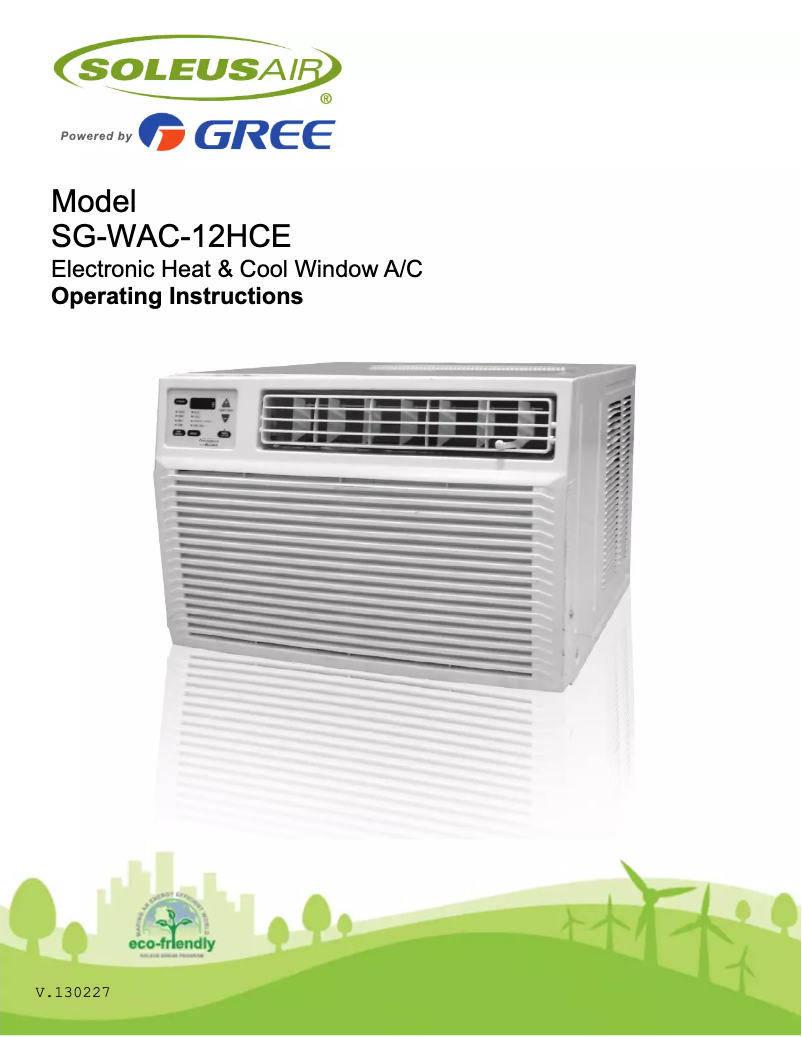 Page 1 of the manual User Manual SoleusAir SG-WAC-12HCE