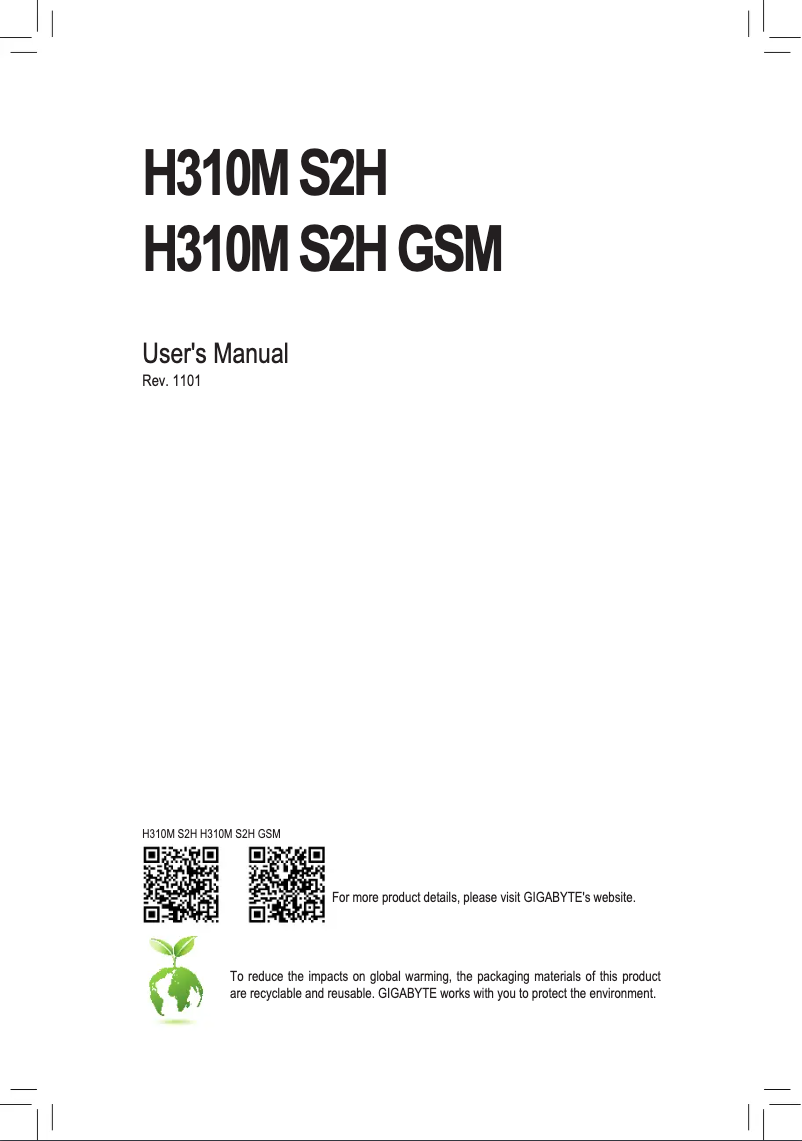 First page image of the manual for H310M S2H