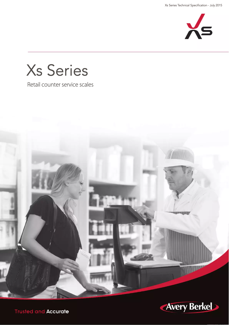 Page 1 of the manual Technical Sheet Avery Berkel XS500