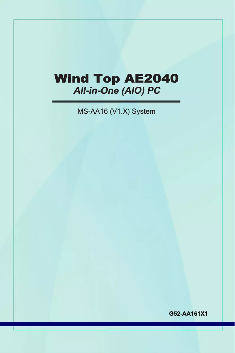 First page image of the manual for Wind Top AE2040