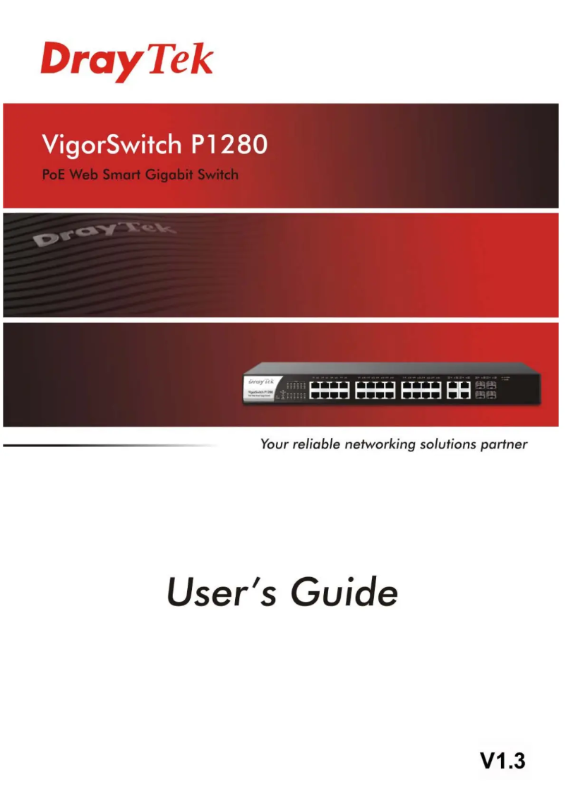 First page image of the manual for VigorSwitch P1280