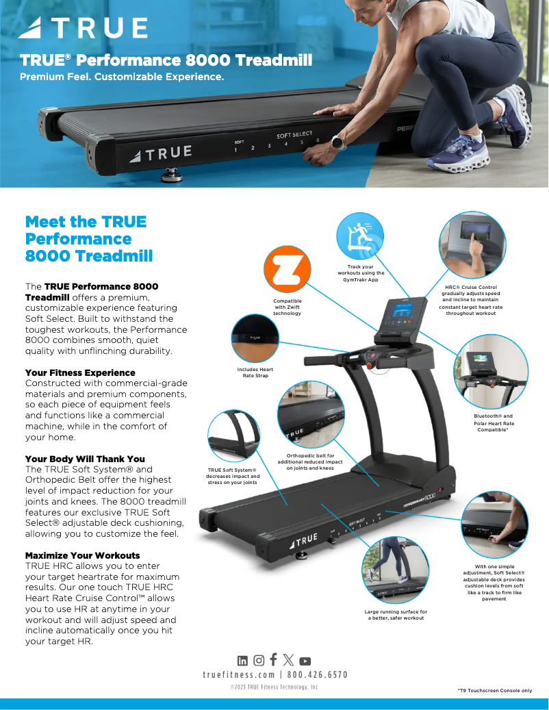 Page 1 of the manual Technical Sheet True Performance 8000