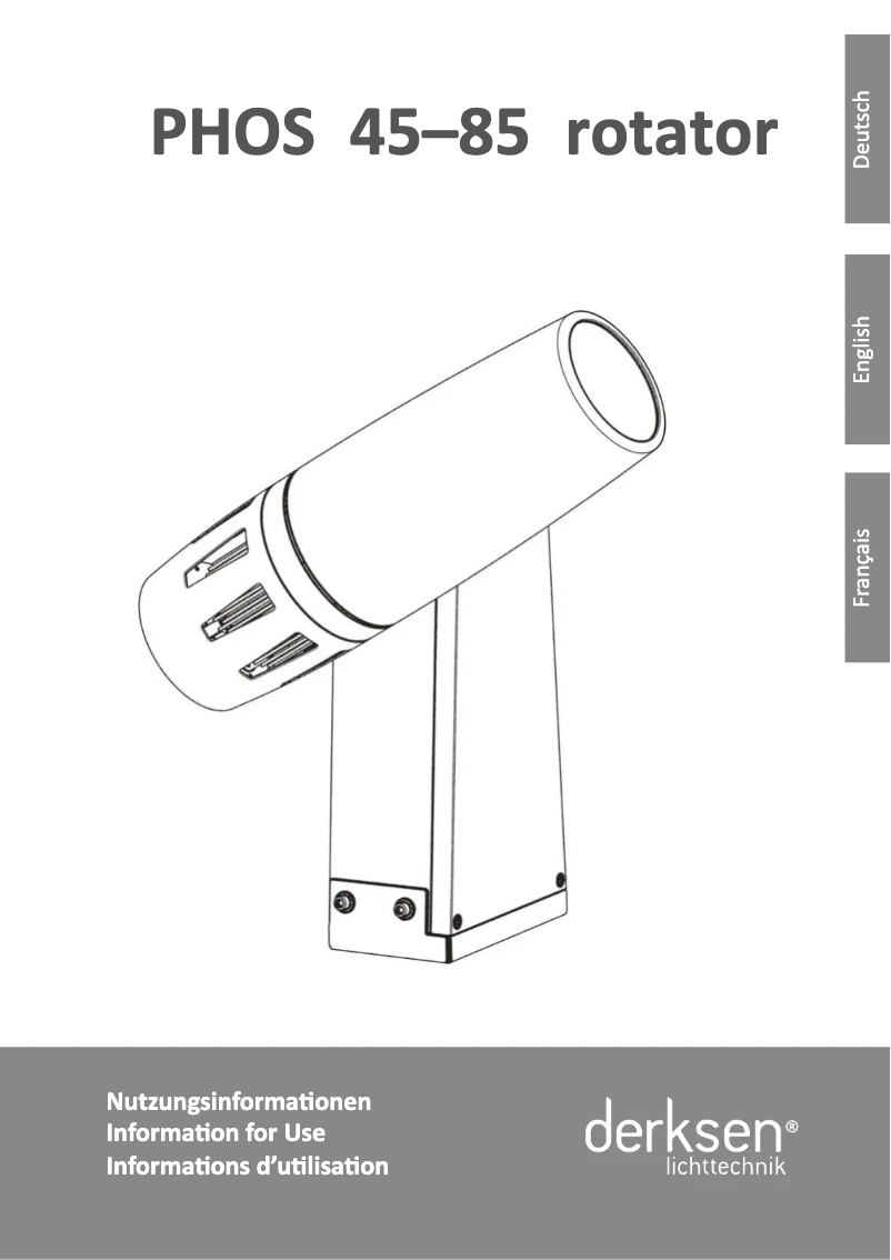 First page image of the manual for PHOS 85 rotator outdoor