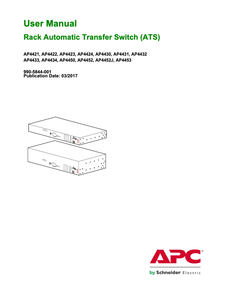 First page image of the manual for AP4423