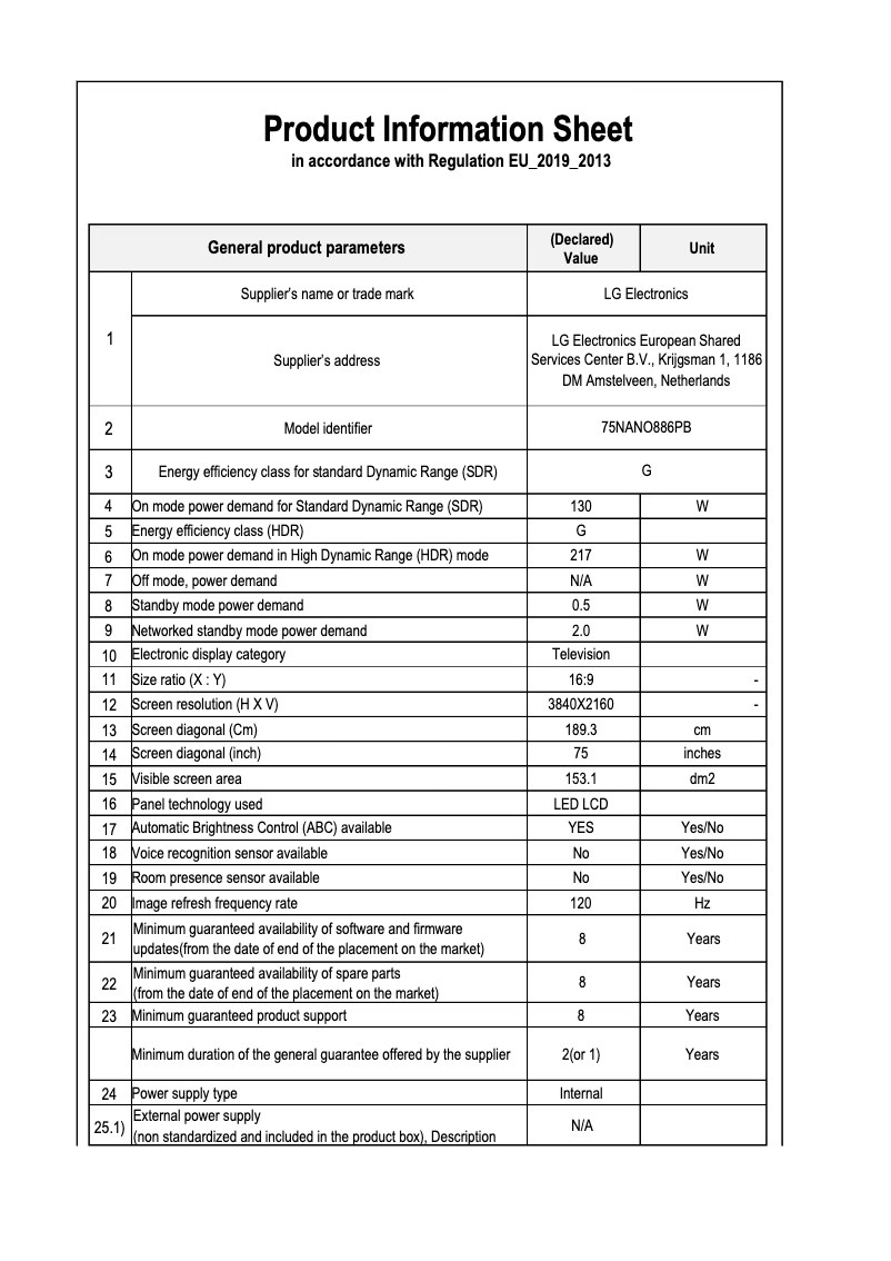 First page image of the manual for 75NANO886PB