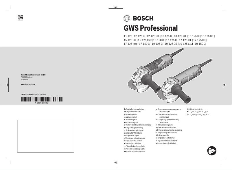 Page 1 of the manual User Manual Bosch GWS 17-125 CI Professional