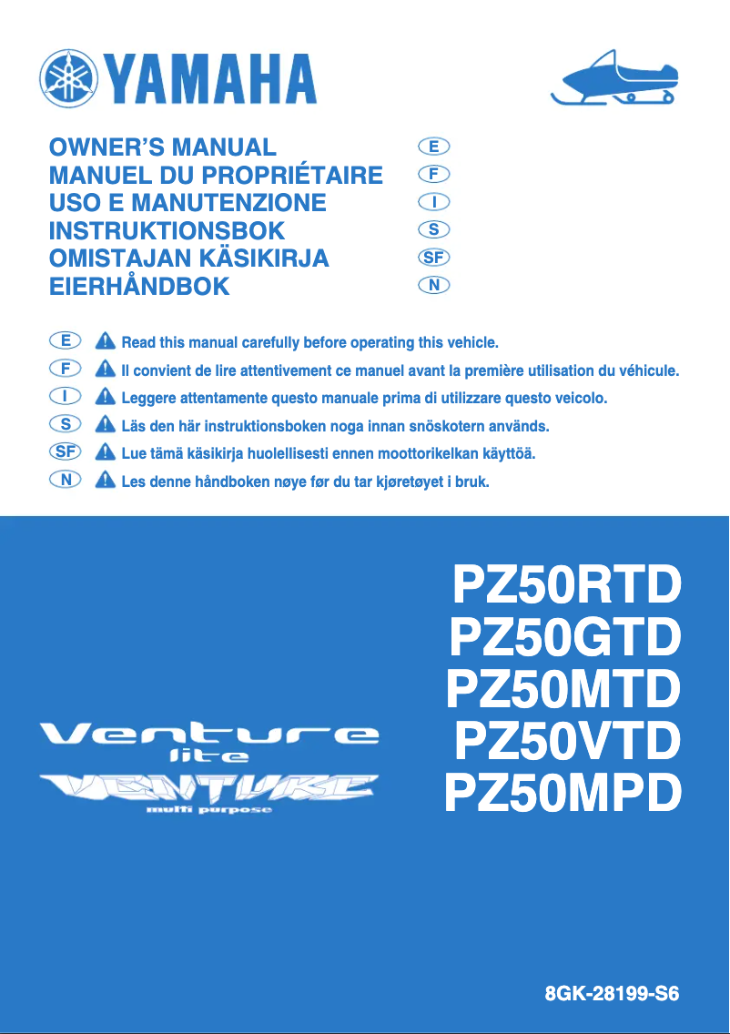 First page image of the manual for Venture MP (2013)