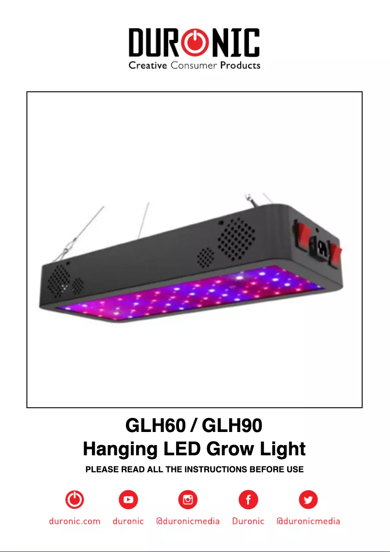 First page image of the manual for GLH90