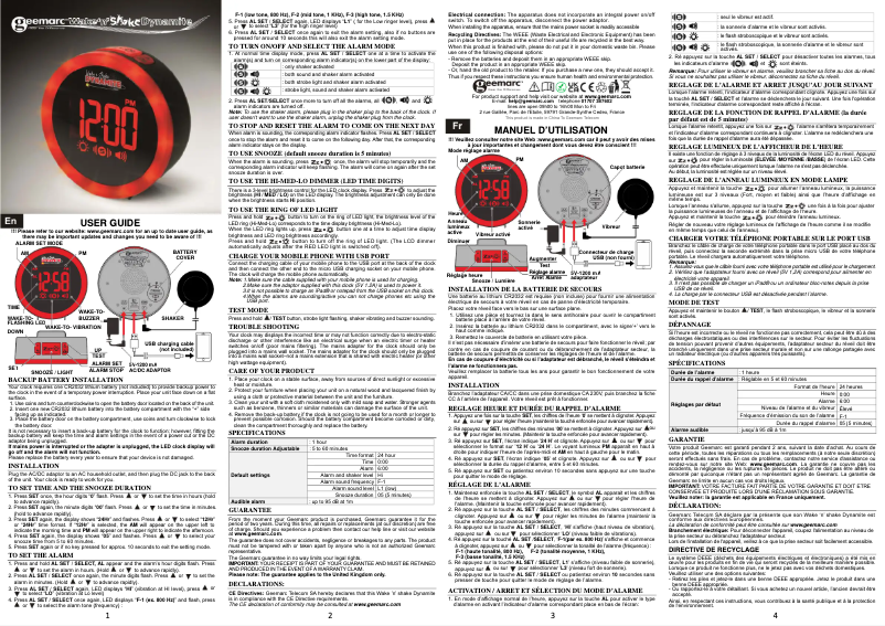 Image de la première page du manuel de l'appareil Wake'n'Shake DYNAMITE