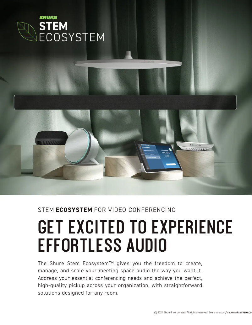 Page 1 of the manual Technical Sheet Shure Stem Wall