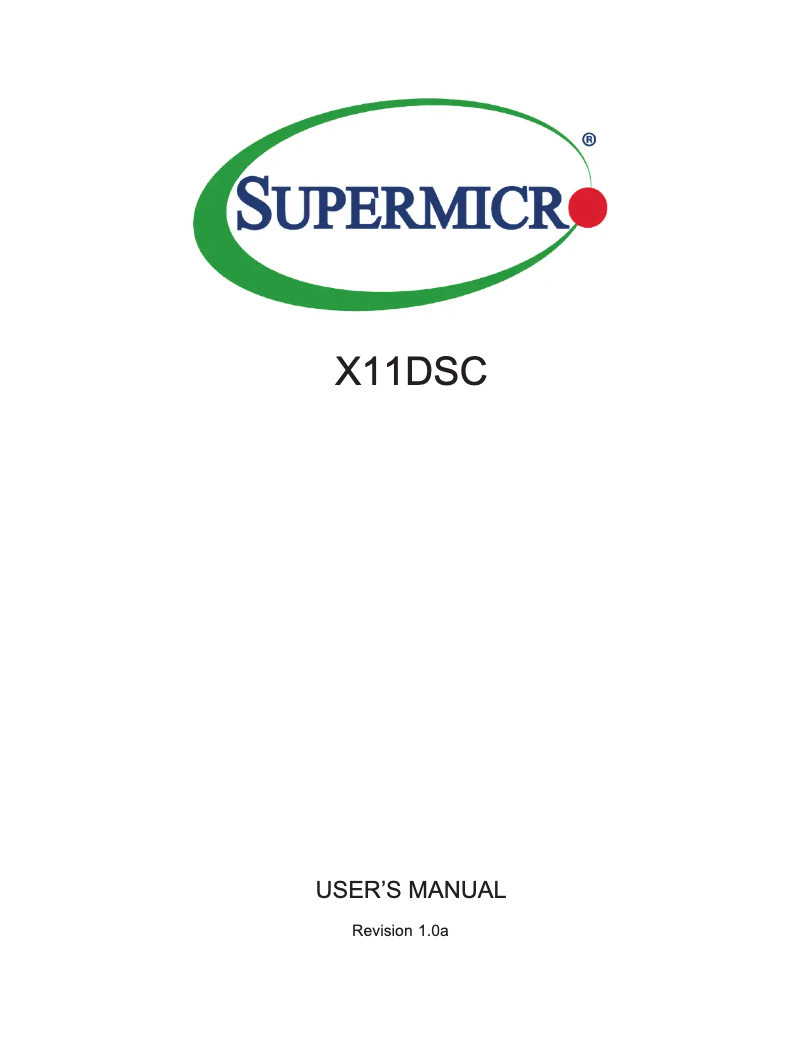 First page image of the manual for X11DSC