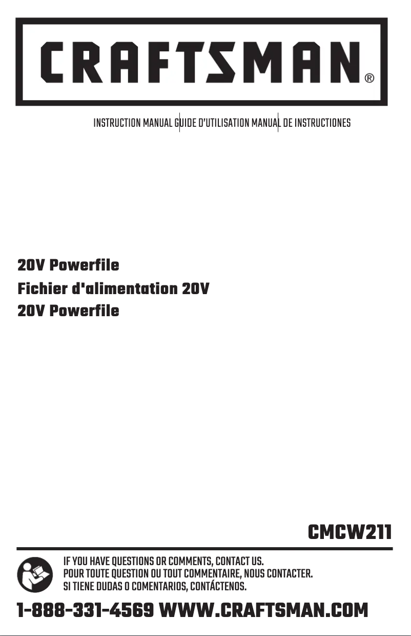 Page 1 of the manual User Manual Craftsman CMCW211