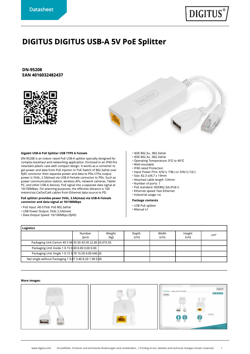 First page image of the manual for DN-95208