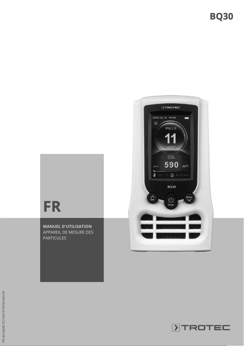 Page 1 of the manual User Manual Trotec BQ30