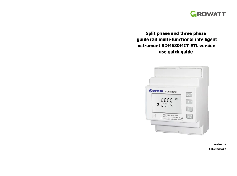 Image de la première page du manuel de l'appareil Smart Meter