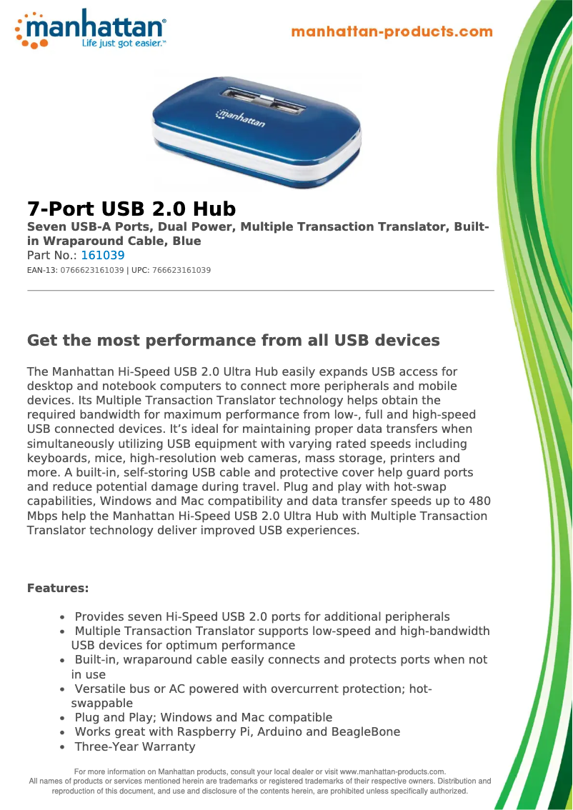 First page image of the manual for 161039