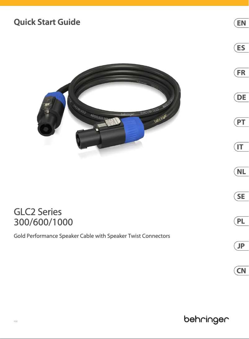 Page 1 of the manual User Manual Behringer GLC2-1000