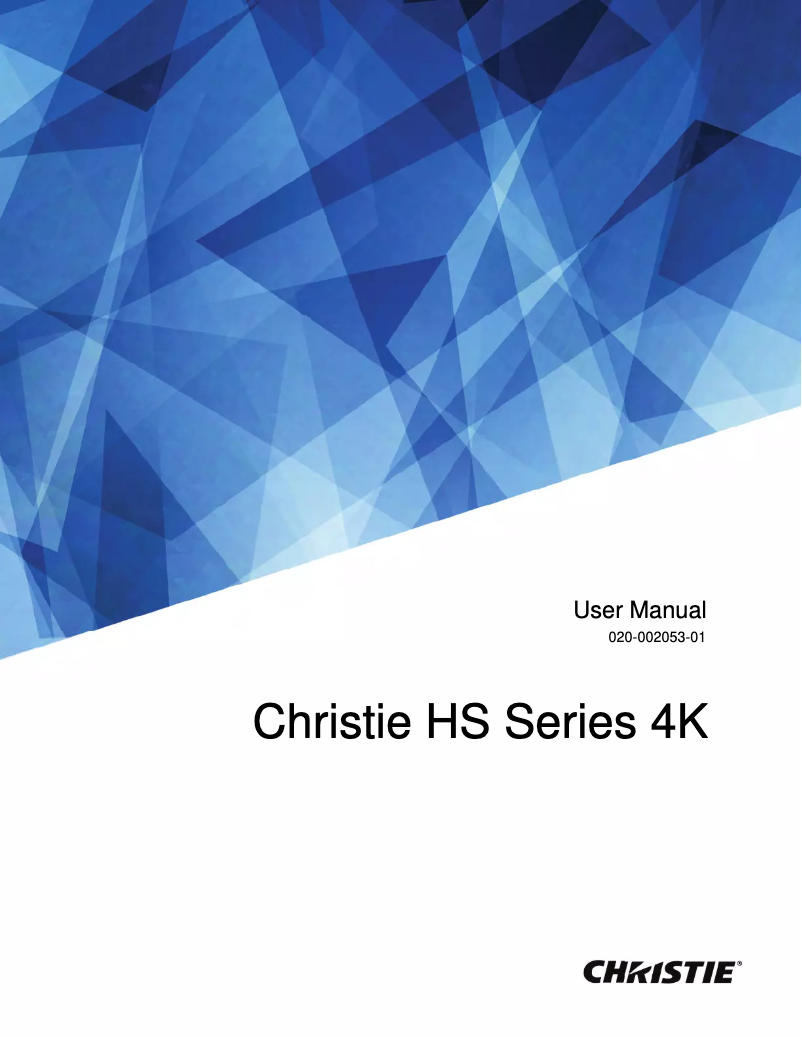Page 1 of the manual User Manual Christie 4K13-HS