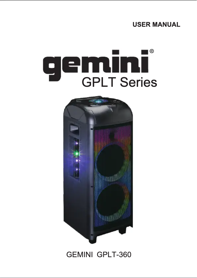 First page image of the manual for GPLT-360