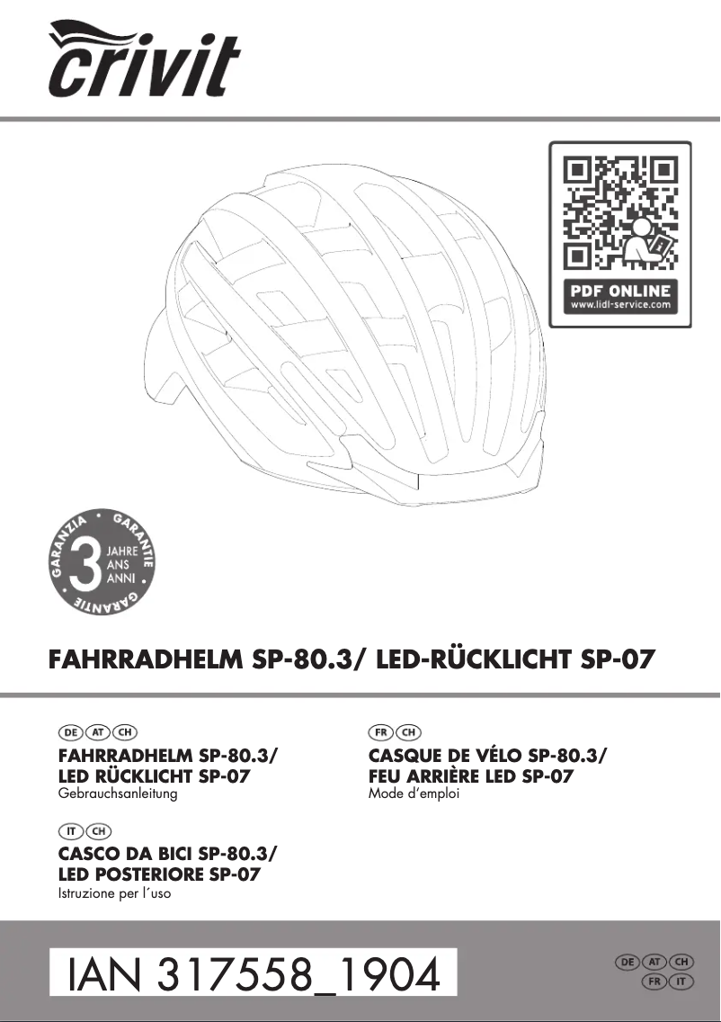 Page 1 of the manual User Manual Crivit IAN 317558