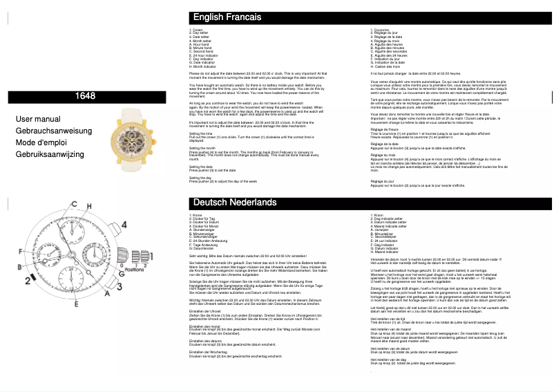 First page image of the manual for 1648