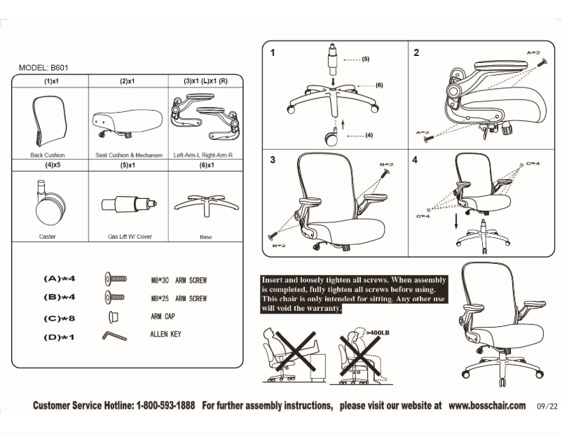 First page image of the manual for B601