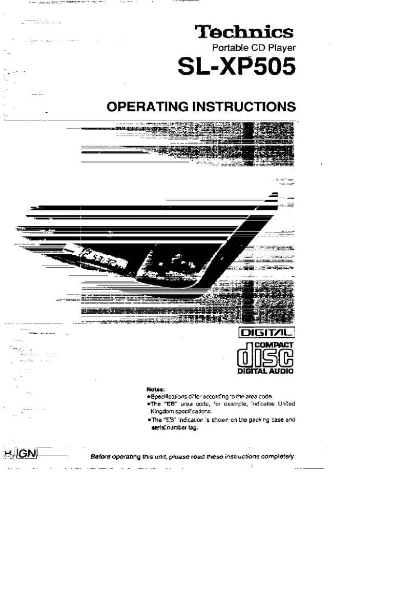 Page 1 of the manual User Manual Technics SL-XP505