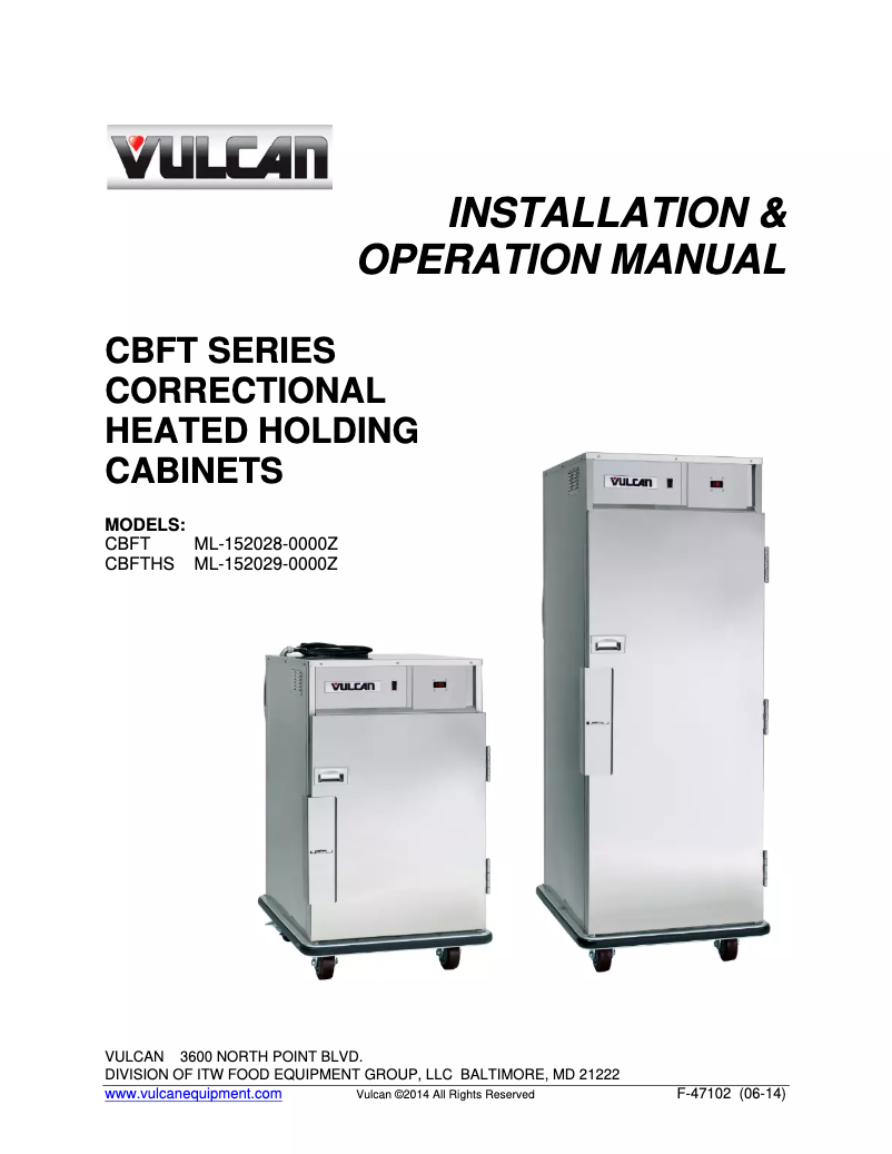 First page image of the manual for CBFTHS