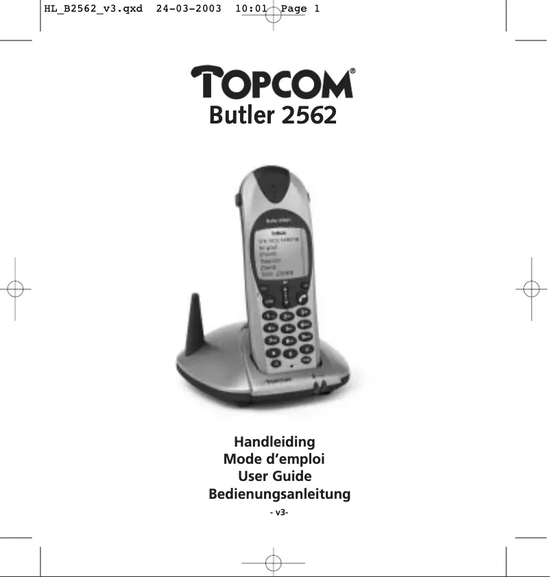Page 1 of the manual User Manual Topcom Butler 2562