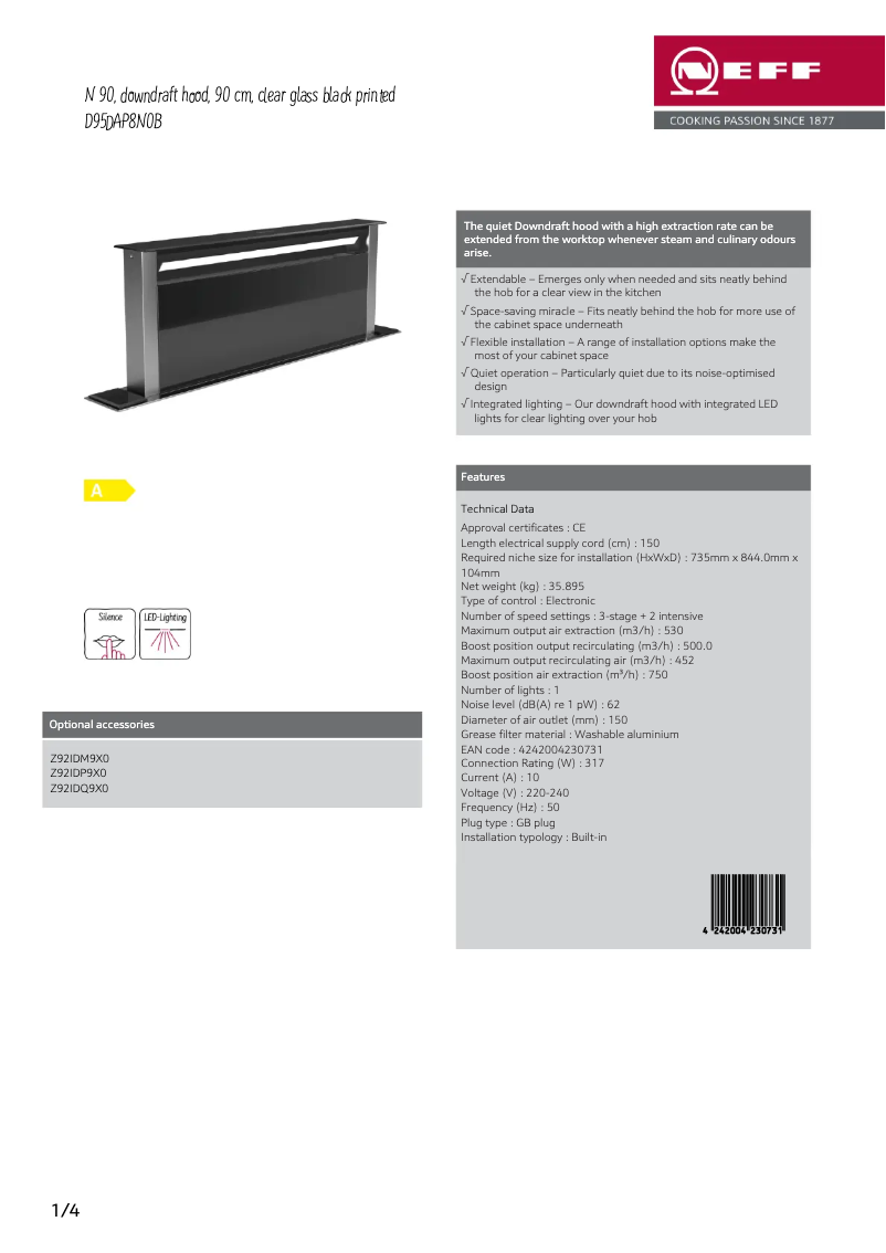 First page image of the manual for D95DAP8N0B