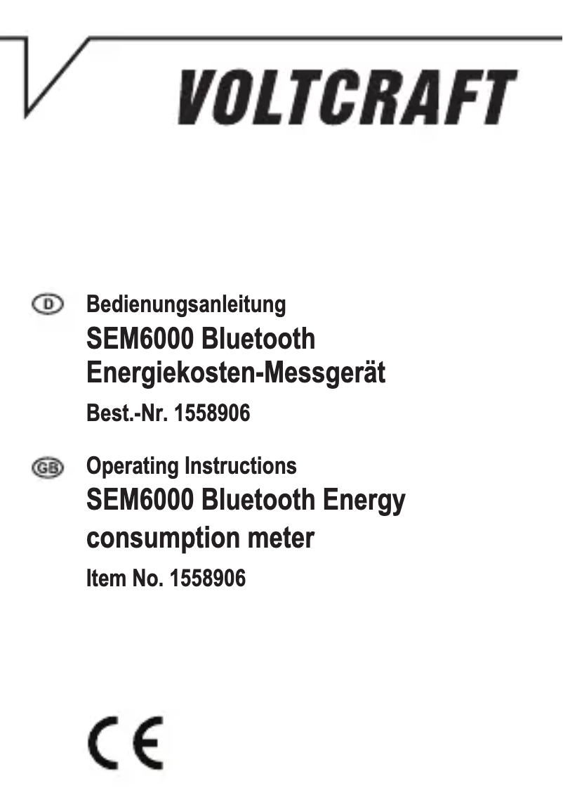 First page image of the manual for SEM6000