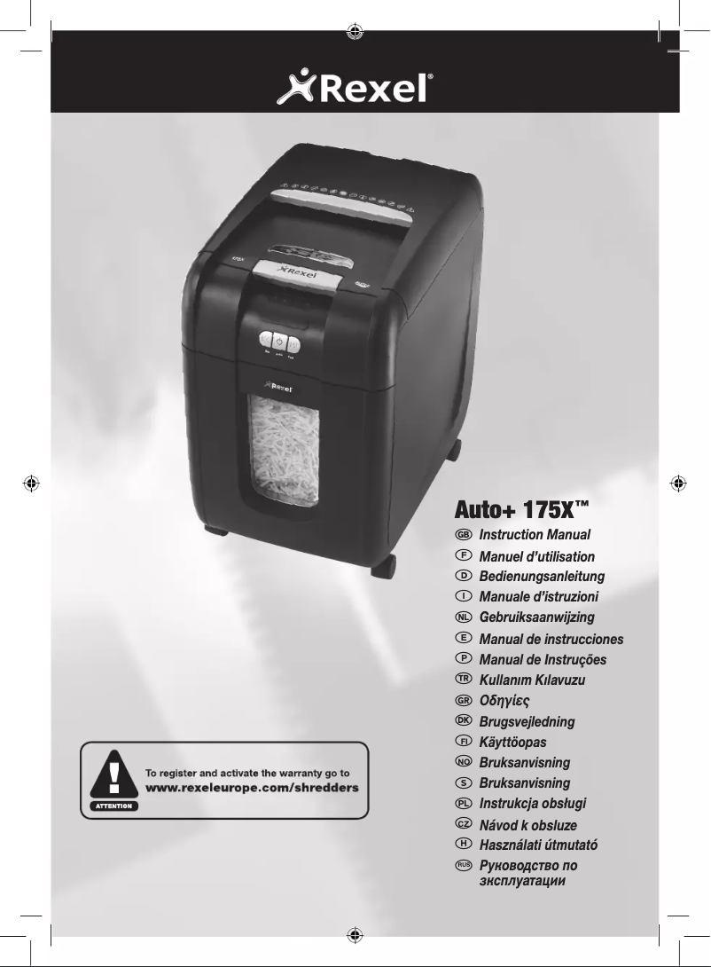 First page image of the manual for Auto+ 175X