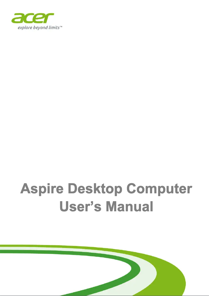 Page 1 of the manual User Manual Acer Aspire TC-885 I7719