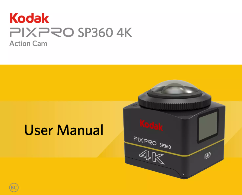 Page 1 of the manual User Manual Kodak SP360 4K Aerial Pack