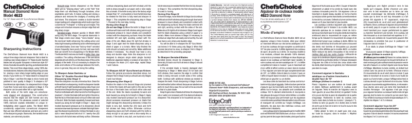 First page image of the manual for Diamond Hone CC4623