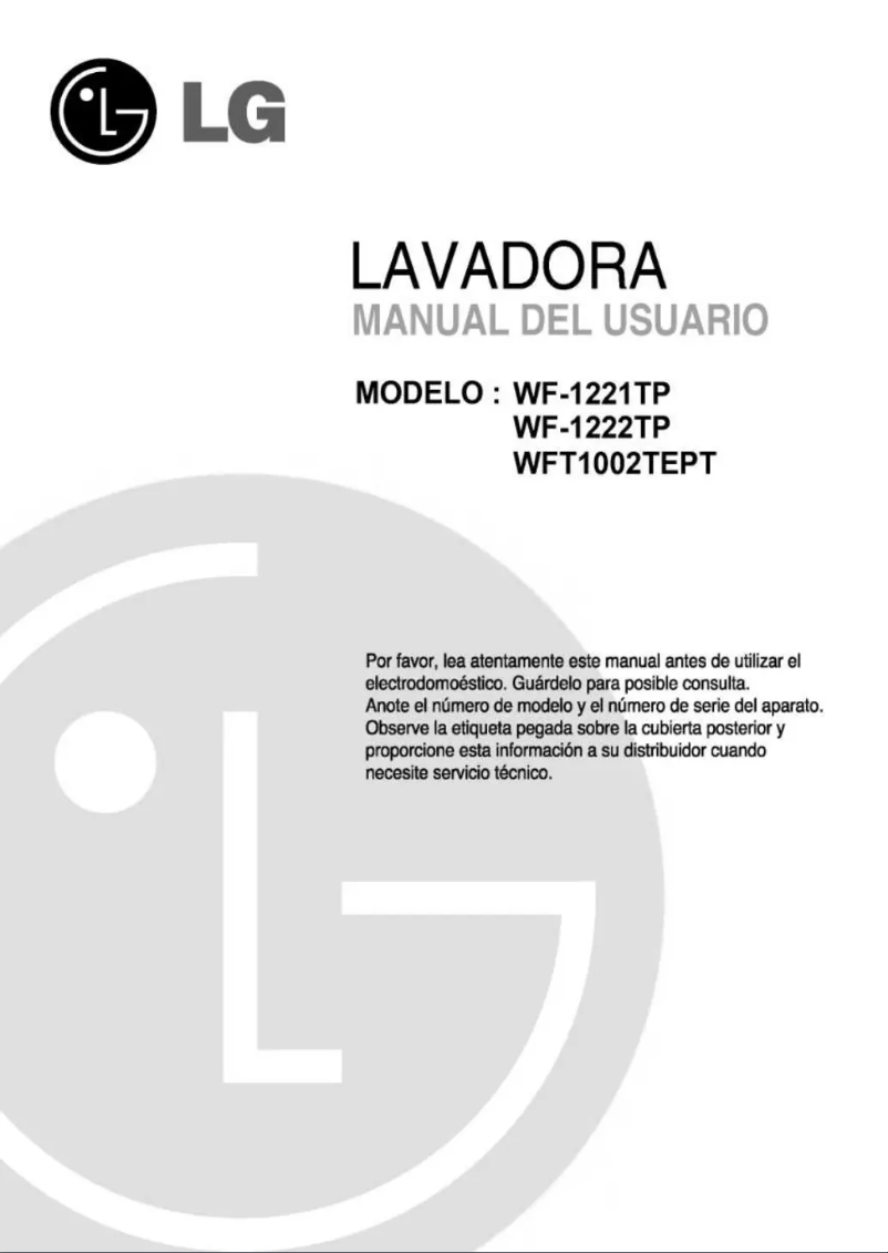 Page 1 of the manual User Manual LG WF-1221TP