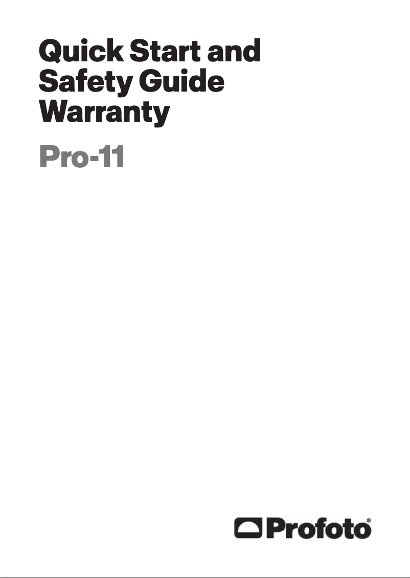 Page 1 of the manual Quick Start Guide Profoto Pro-11