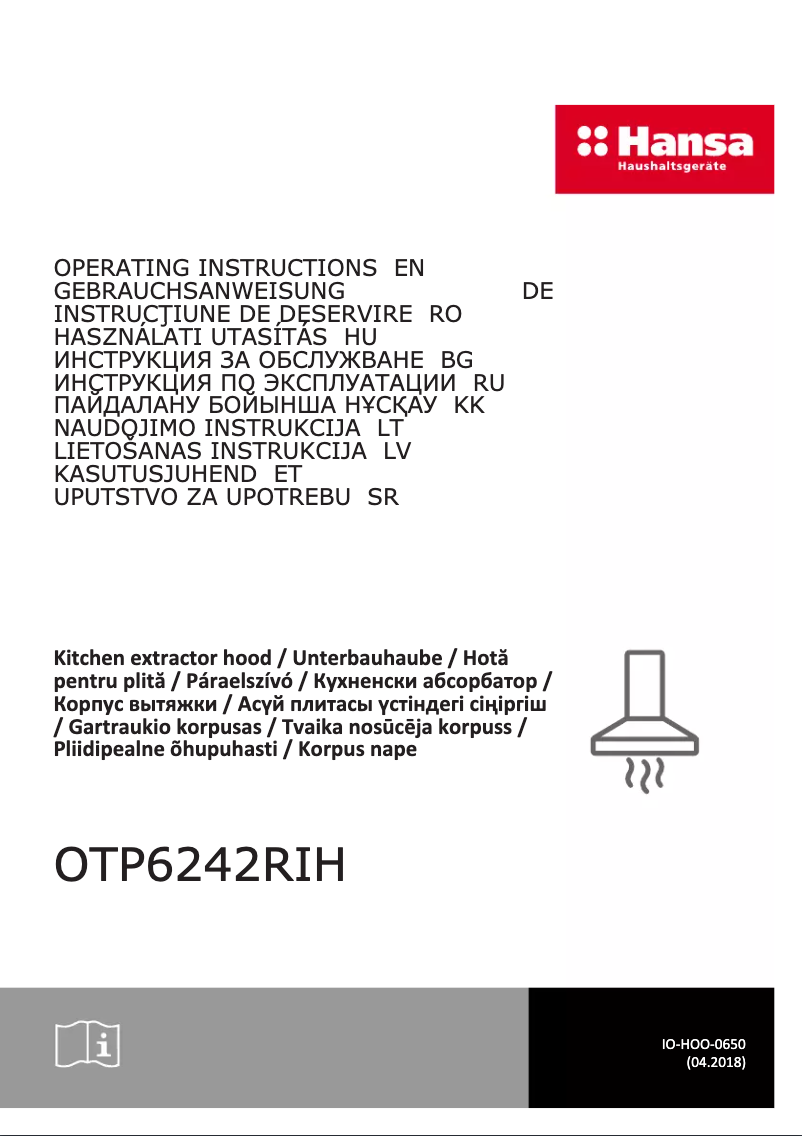 First page image of the manual for OTP6242RIH