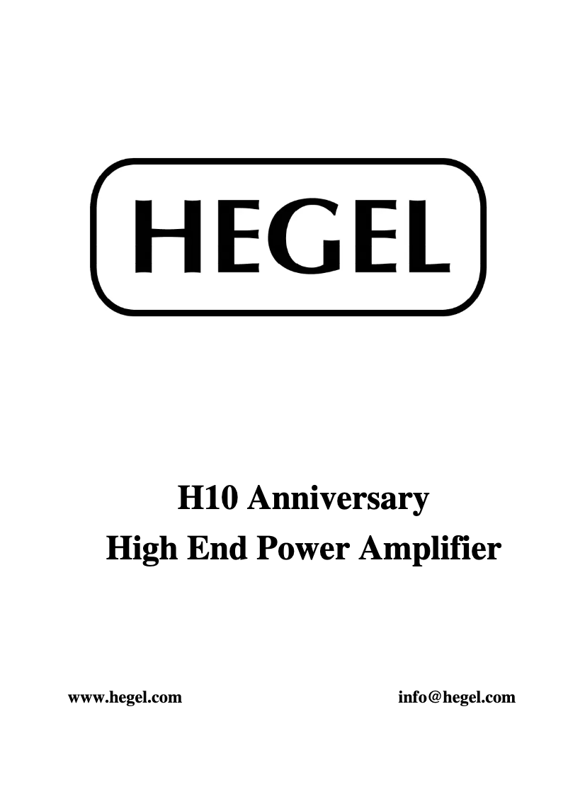 First page image of the manual for H10