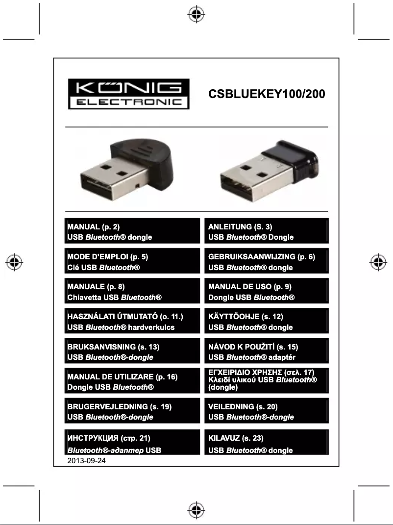 Page 1 of the manual User Manual Konig CSBLUEKEY100