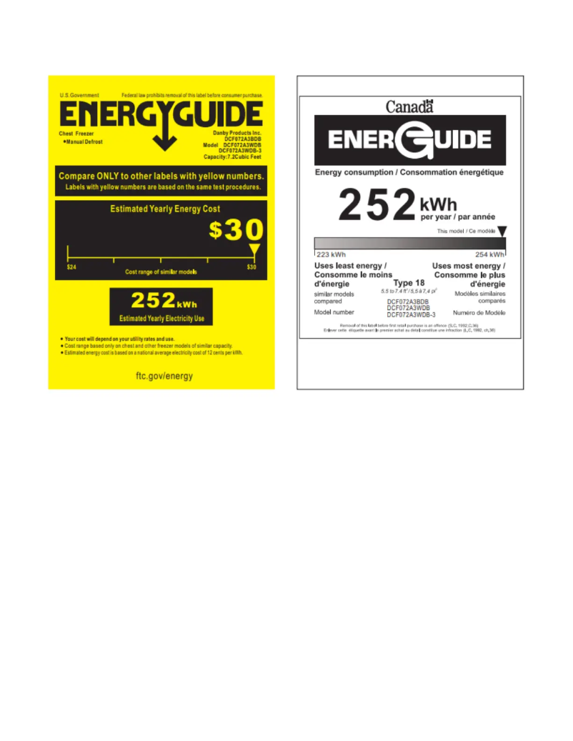 Page 1 of the manual Energy Label Danby DCF072A3BDB