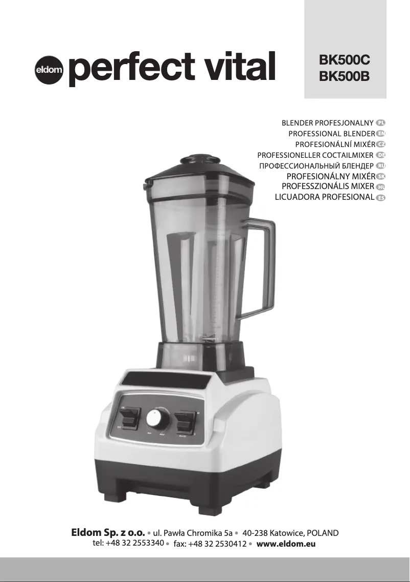 Page 1 of the manual User Manual Eldom Perfect Vital BK500B