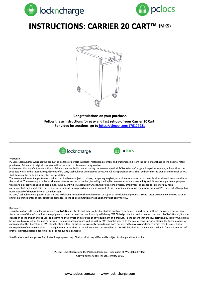 Page 1 of the manual User Manual Lockncharge Carrier 20