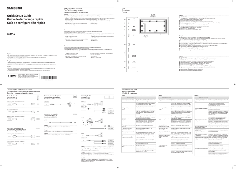 First page image of the manual for OM75A