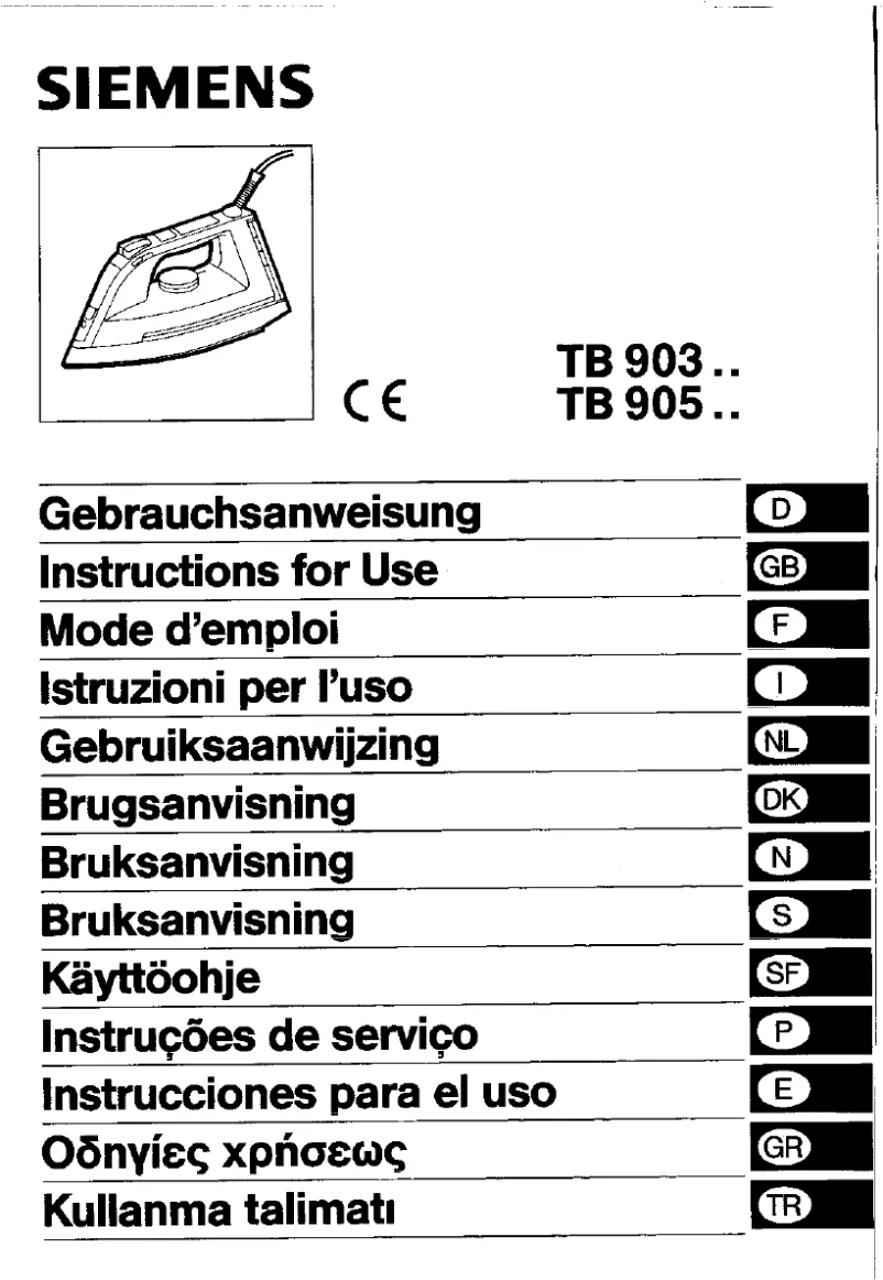 Page 1 of the manual User Manual Siemens TB905
