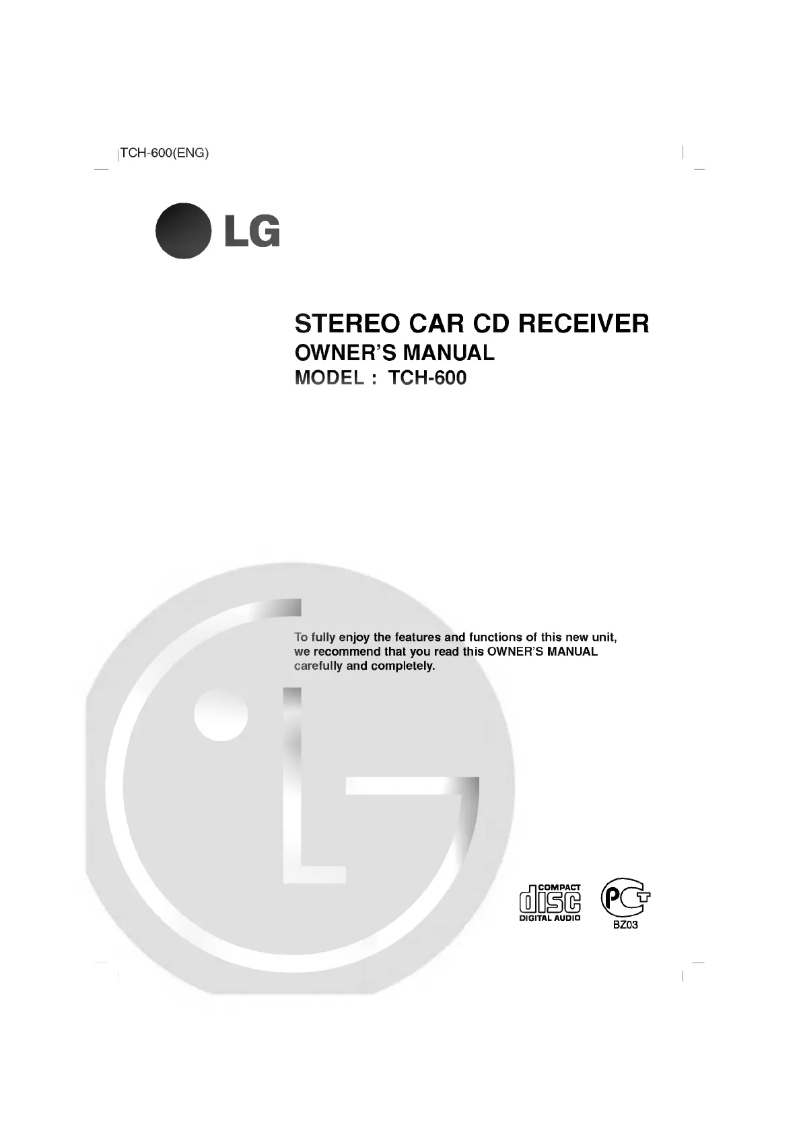 Page 1 of the manual User Manual LG TCH-600