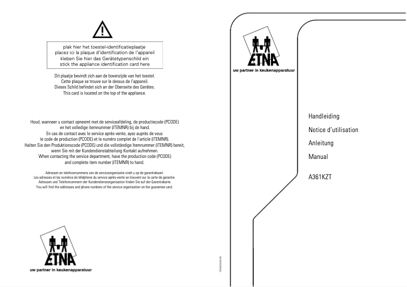First page image of the manual for A361K