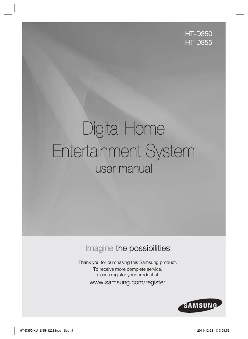Page 1 of the manual User Manual Samsung HT-D350